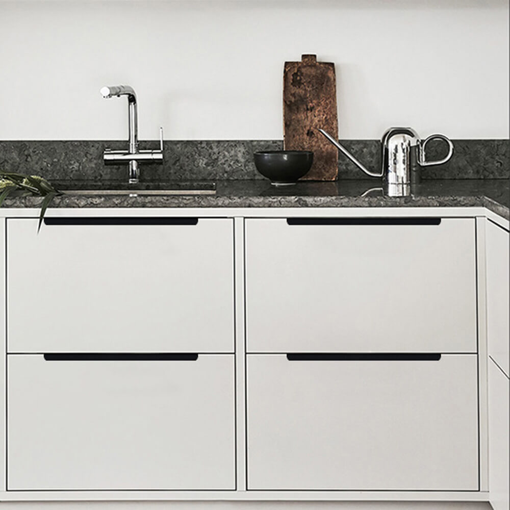 Matte Black Aluminum Finger Edge Pull Handles