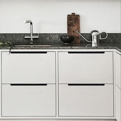 Matte Black Aluminum Finger Edge Pull Handles