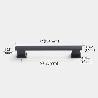 5" (128mm) Matte Black Cabinet Pull Size