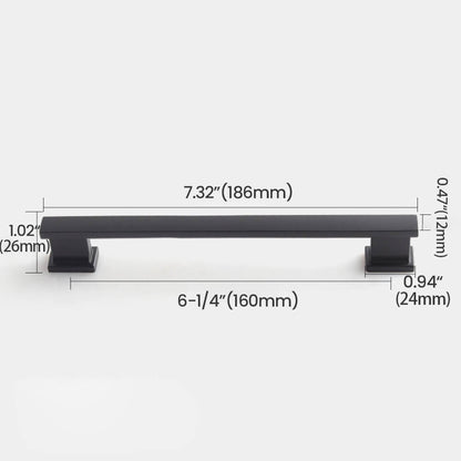 6-1/4"(160mm) Matte Black Cabinet Pull Size