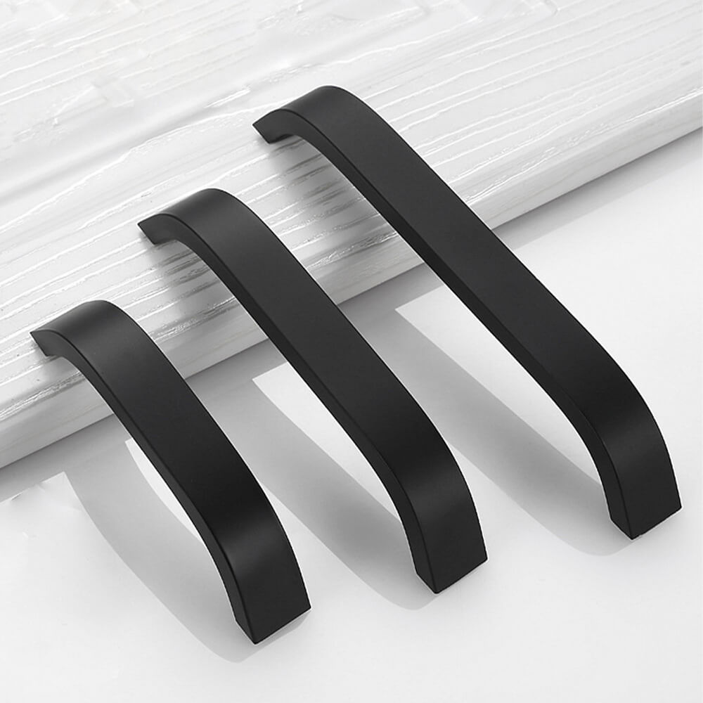 Matte Black Curved Cabinet Pulls - VisitHardware