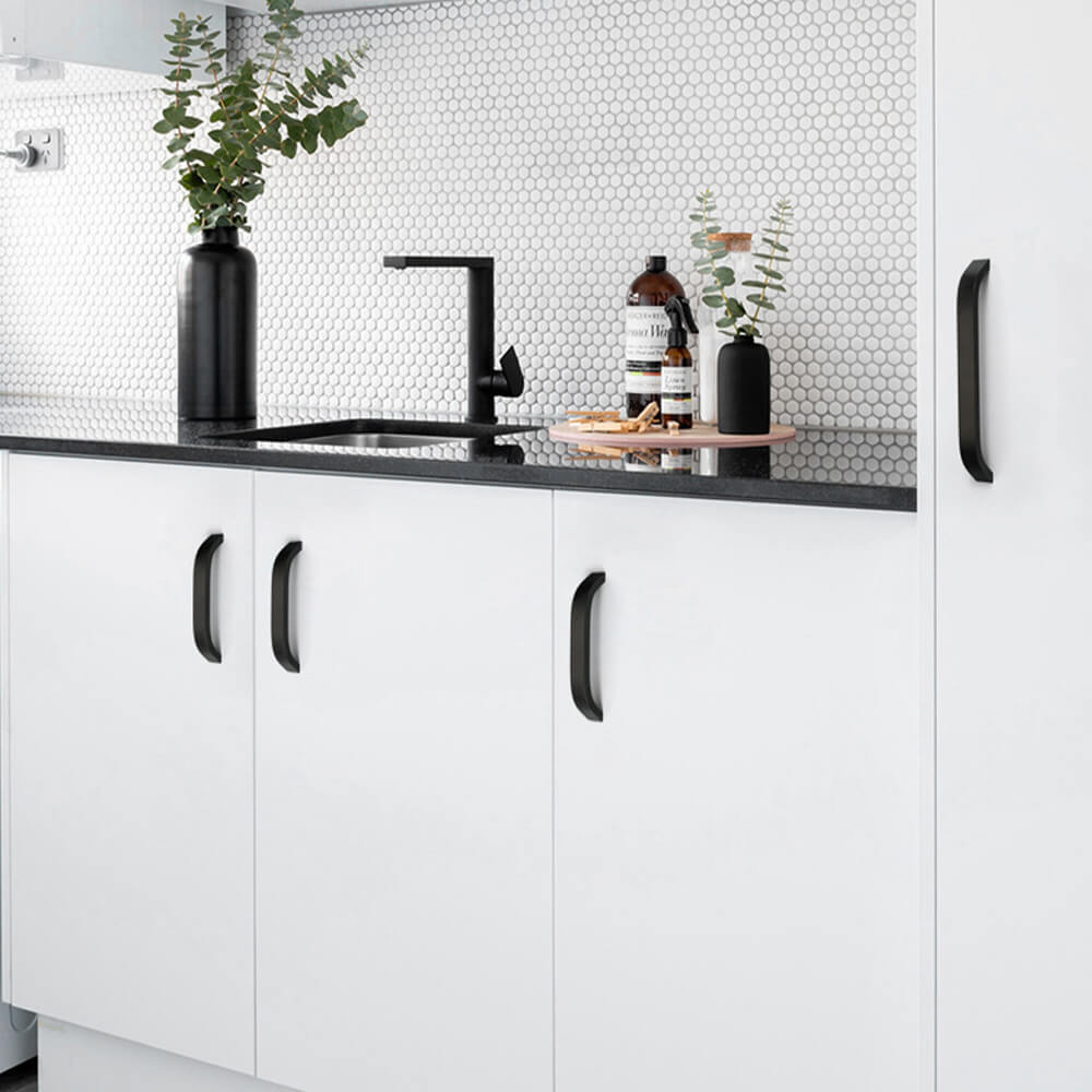 Matte Black Curved Cabinet Pulls - VisitHardware