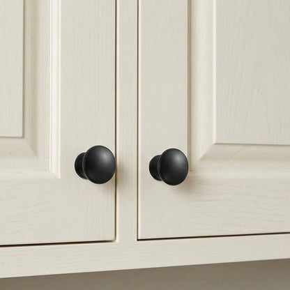 Matte Black Round Single Hole Cabinet Knobs