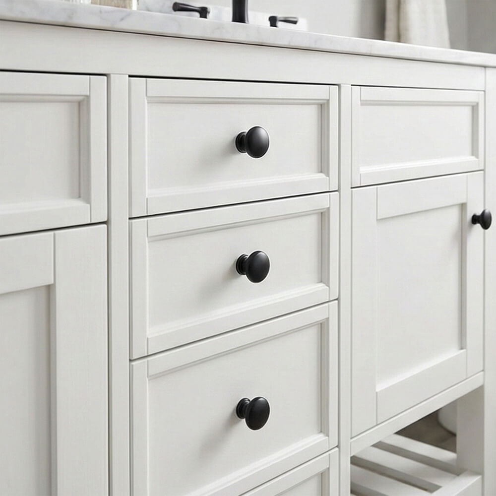 Matte Black Round Single Hole Cabinet Knobs