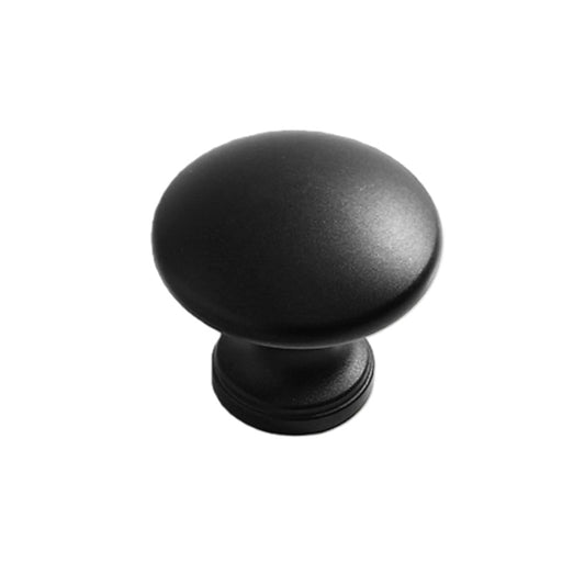 Matte Black Round Single Hole Cabinet Knob 