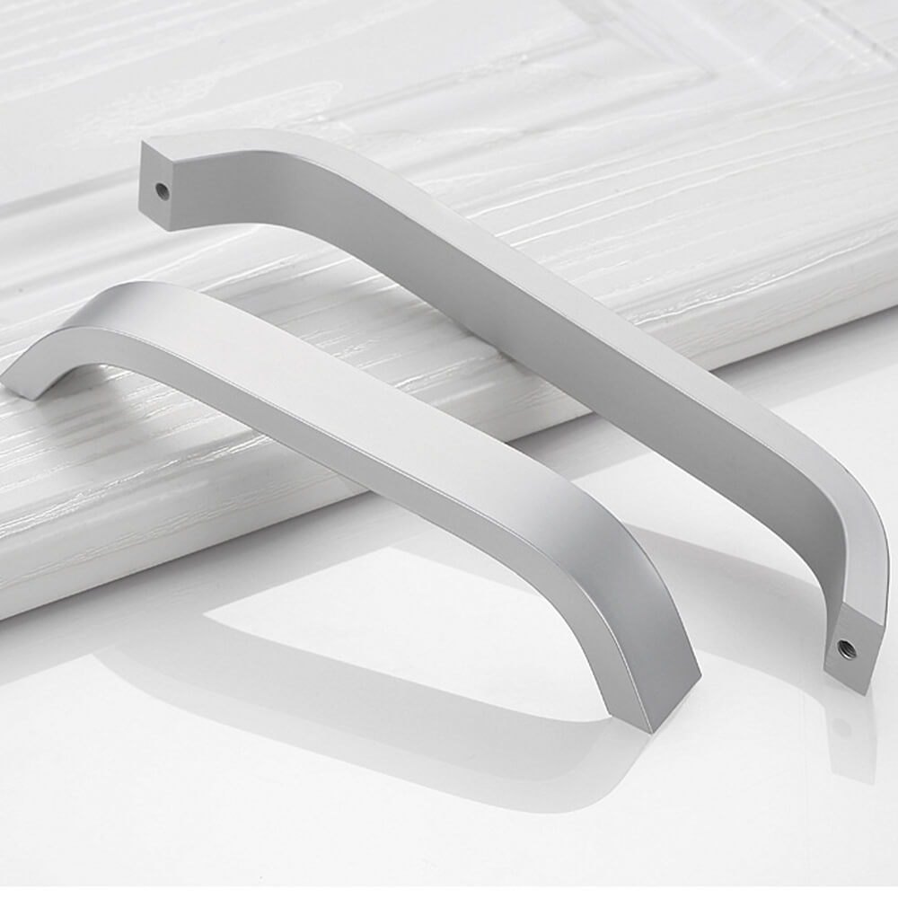 Matte White Curved Cabinet Pulls - VisitHardware
