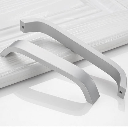 Matte White Curved Cabinet Pulls - VisitHardware