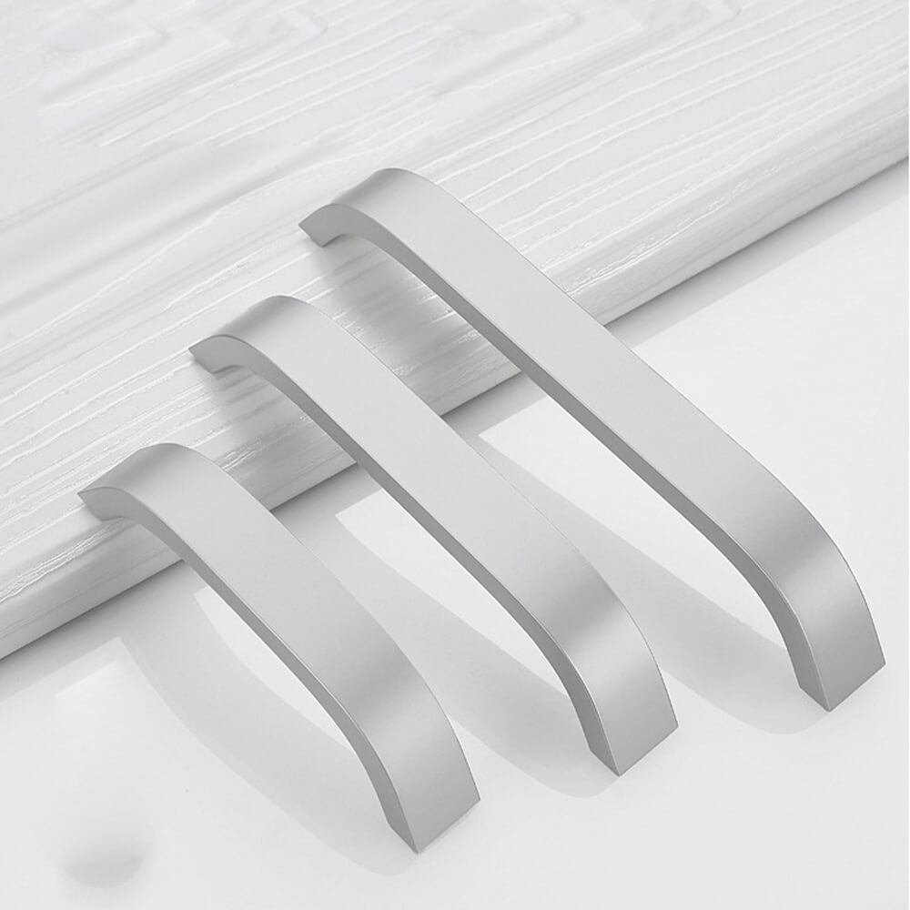 Matte White Curved Cabinet Pulls - VisitHardware