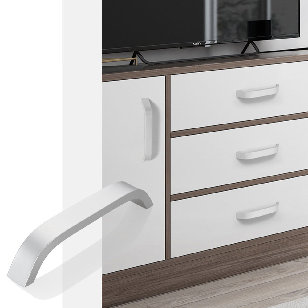 3-3/4" (96mm) Matte White Curved Cabinet Pulls - VisitHardware