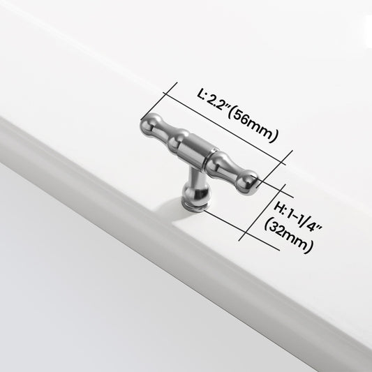 Modern T-Bar Cabinet Knob Size