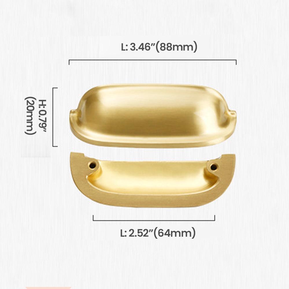 Natural Brass Bin Pull for Cabinets & Drawers Size - VisitHardware
