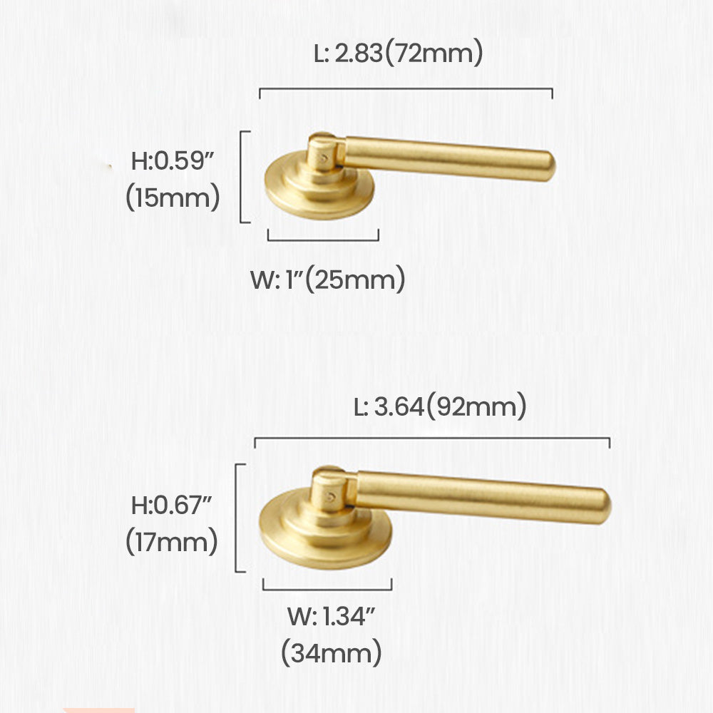 Natural Brass T-Bar Pendant Cabinet Pull Size