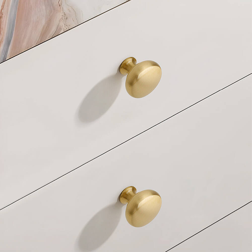 Natural Brass Round Mushroom Cabinet Knobs - VisitHardware