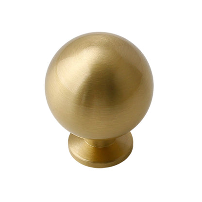 Classic Natural Brass Round Cabinet Knobs - Solid Brass