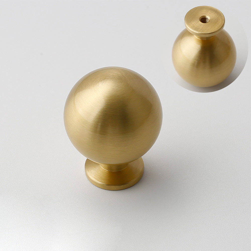 Natural Brass Round Cabinet Knobs
