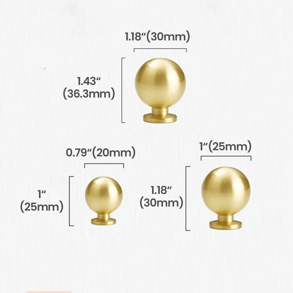 Natural Brass Round Cabinet Knobs size
