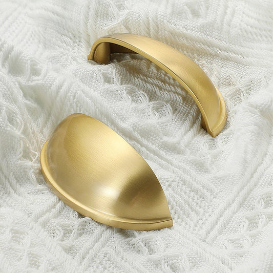 76mm Natural Brass Shell Cup Pull - VisitHardware