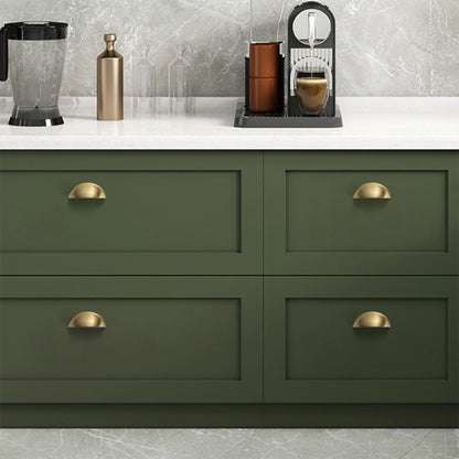 76mm Natural Brass Shell Cup Pull Kitchen Cabinet Case