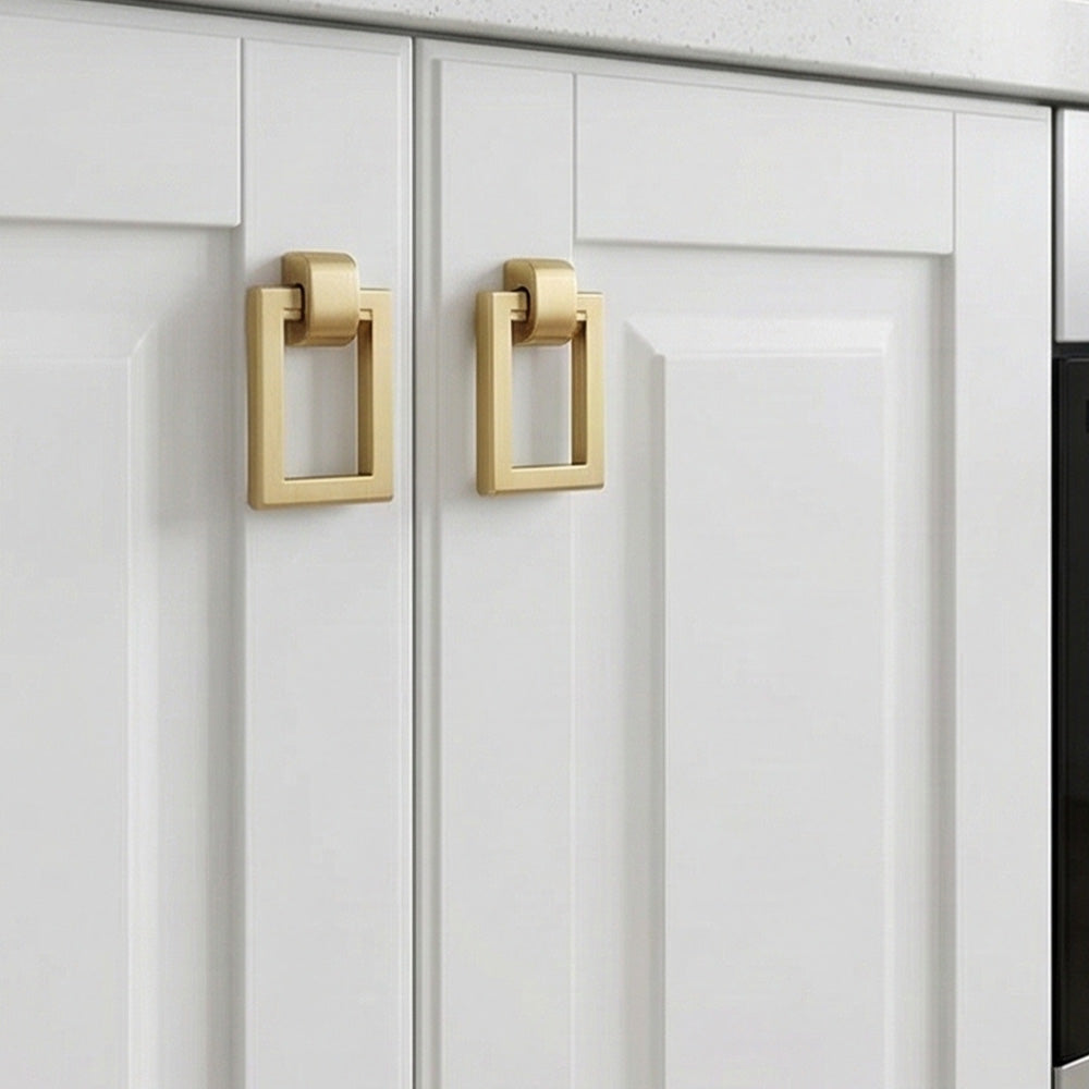Natural Brass Square Pendant Cabinet Pulls - VisitHardware