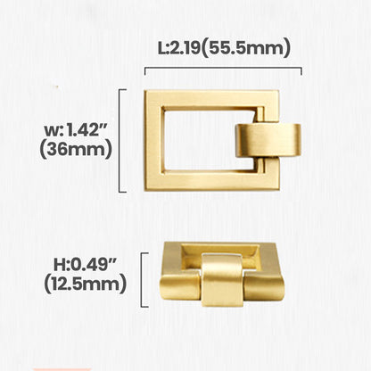 Natural Brass Square Pendant Cabinet Pull size - VisitHardware