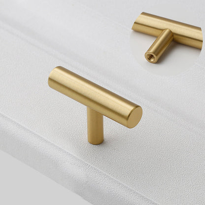 Natural Brass T-Bar Cabinet Knobs - VisitHardware