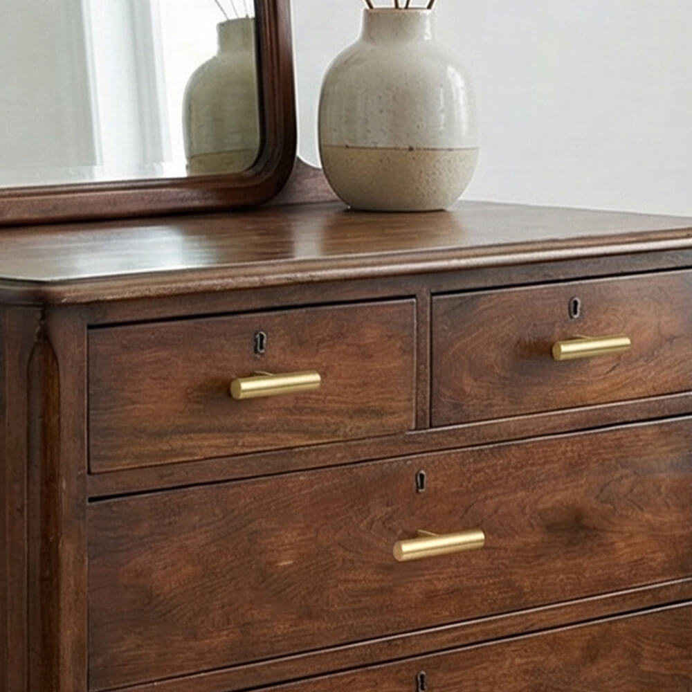 Natural Brass T-Bar Cabinet Knobs - VisitHardware
