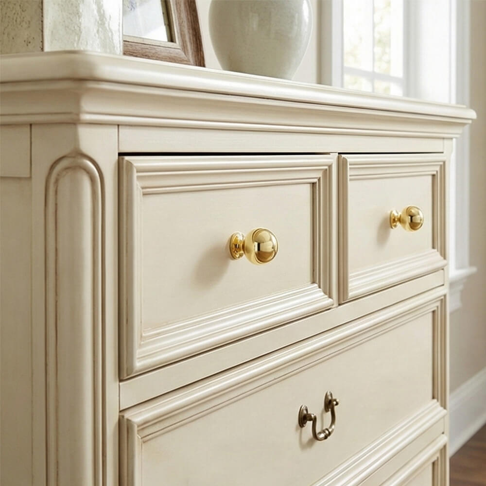 Polished Gold Round Cabinet Knobs