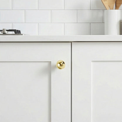 Polished Gold Round Cabinet Knob