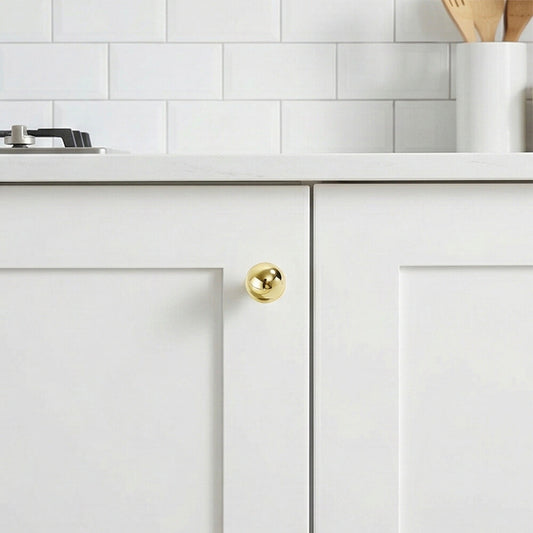 Polished Gold Round Cabinet Knob - VisitHardware