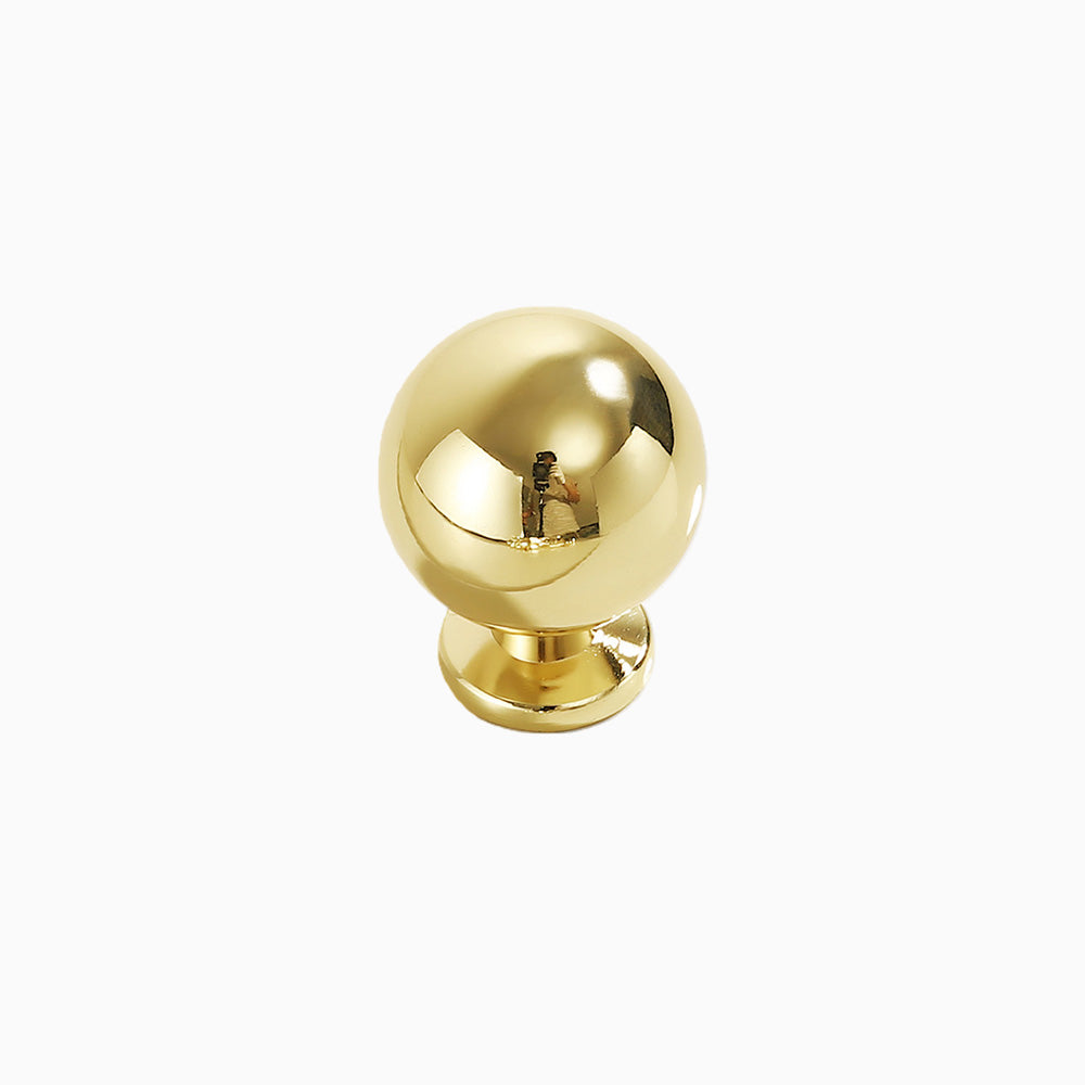 Polished Gold Round Cabinet Knob