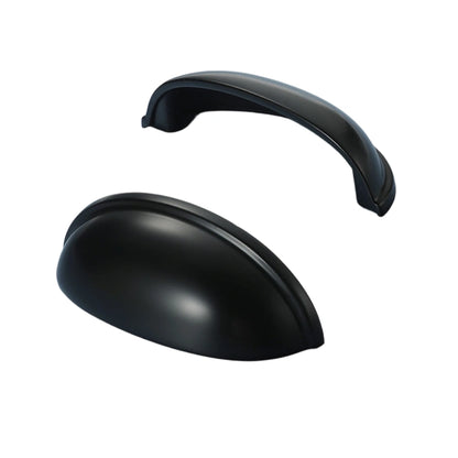 Matte Black Solid Brass Shell Cup Pull Handle 