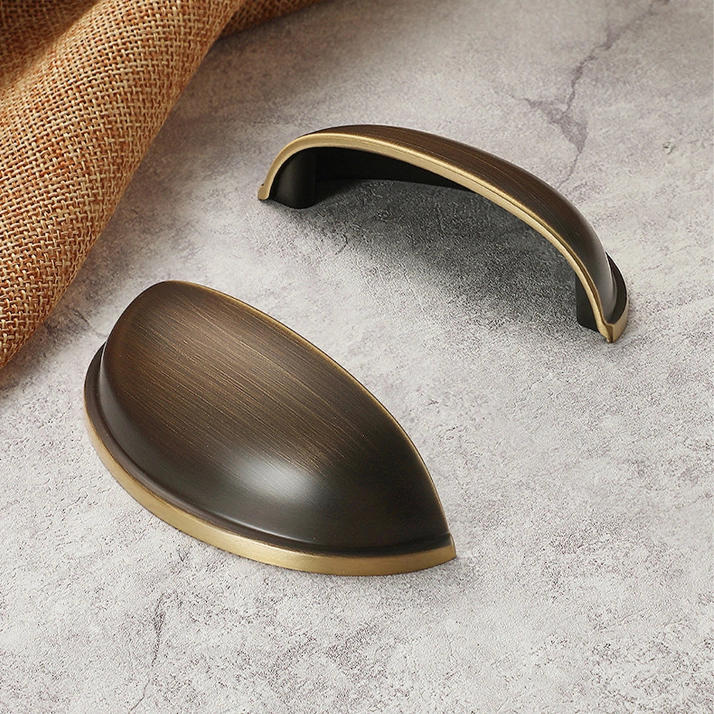 Coffee Bronze Solid Brass Shell Drawer Pull 76mm Center - VisitHardware