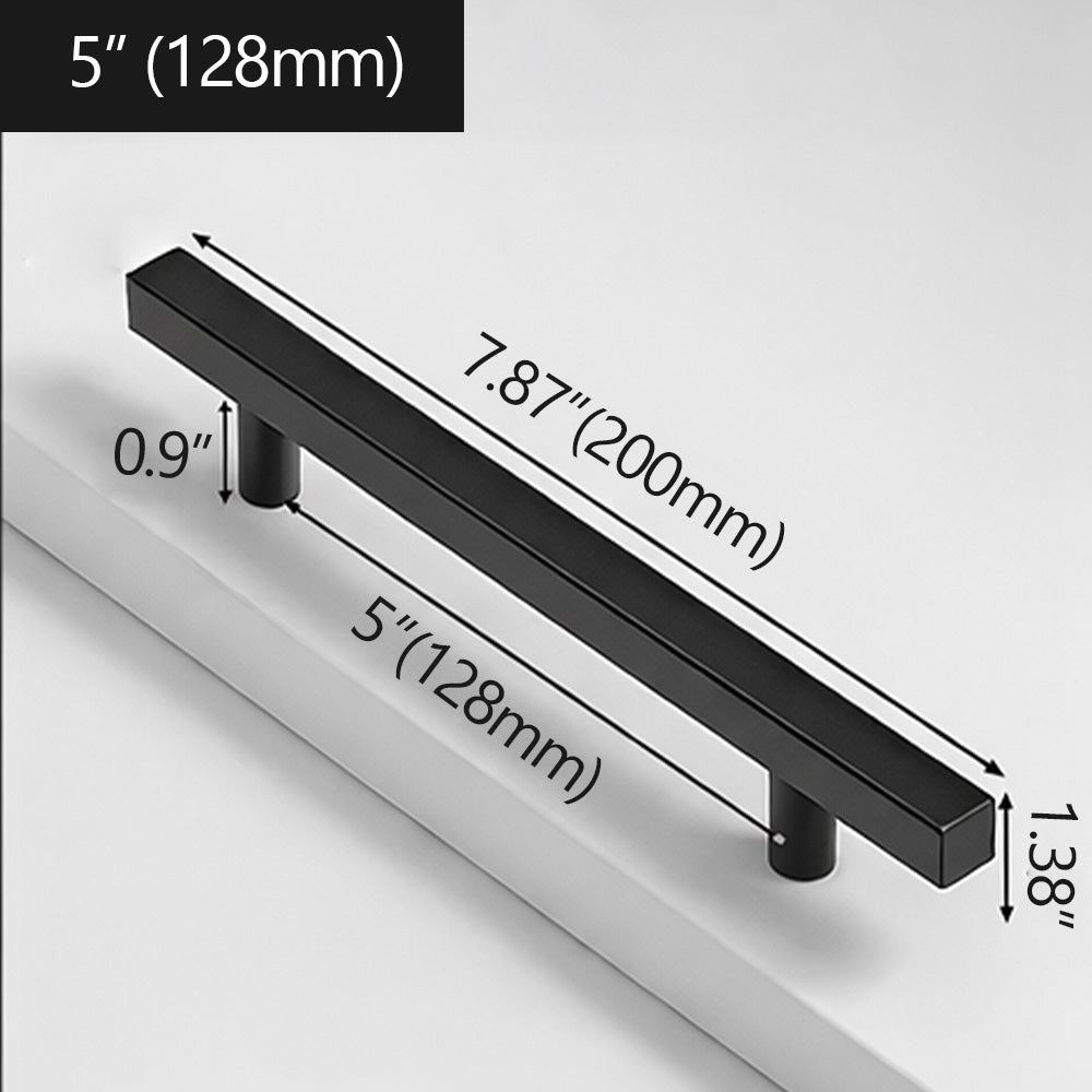 5"(128mm) Square T-Bar Cabinet Pulls Size