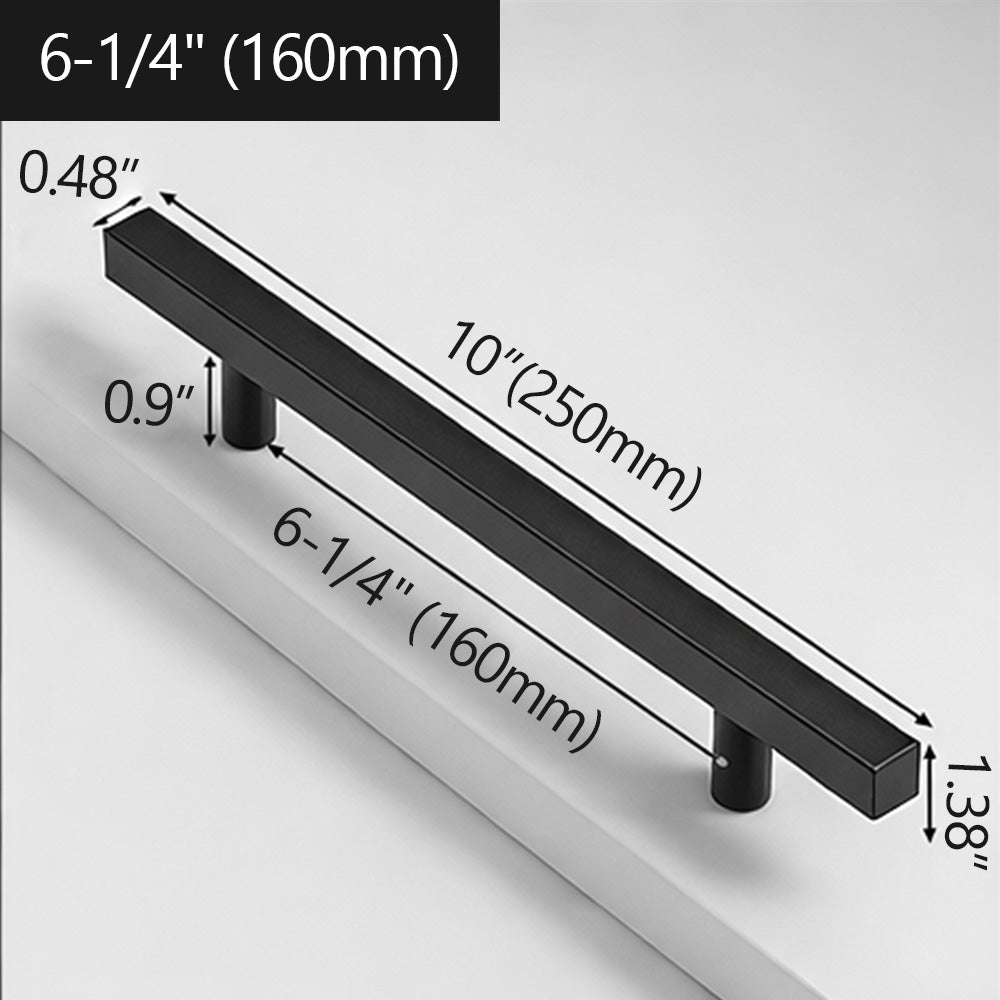 6-1/4"(160mm) Square T-Bar Cabinet Pulls Size