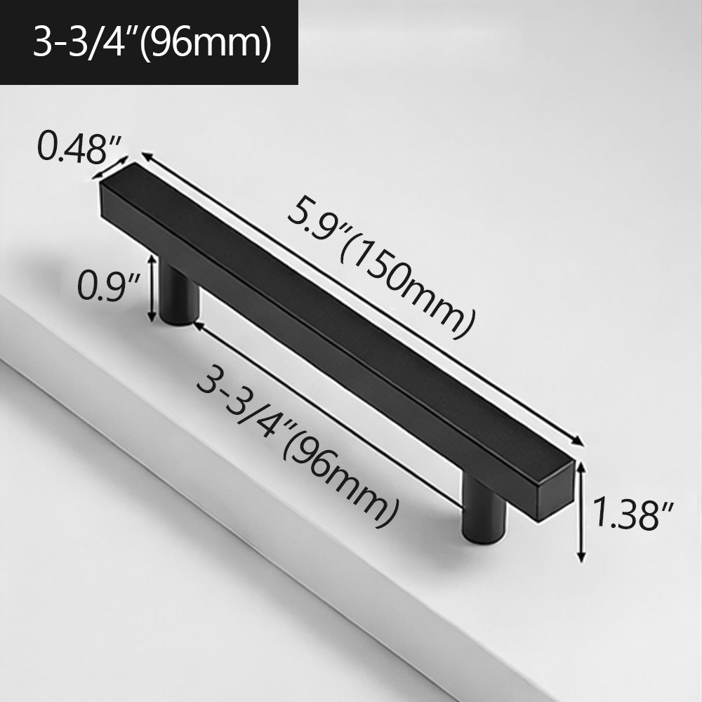 Square T-Bar Cabinet Pulls Size