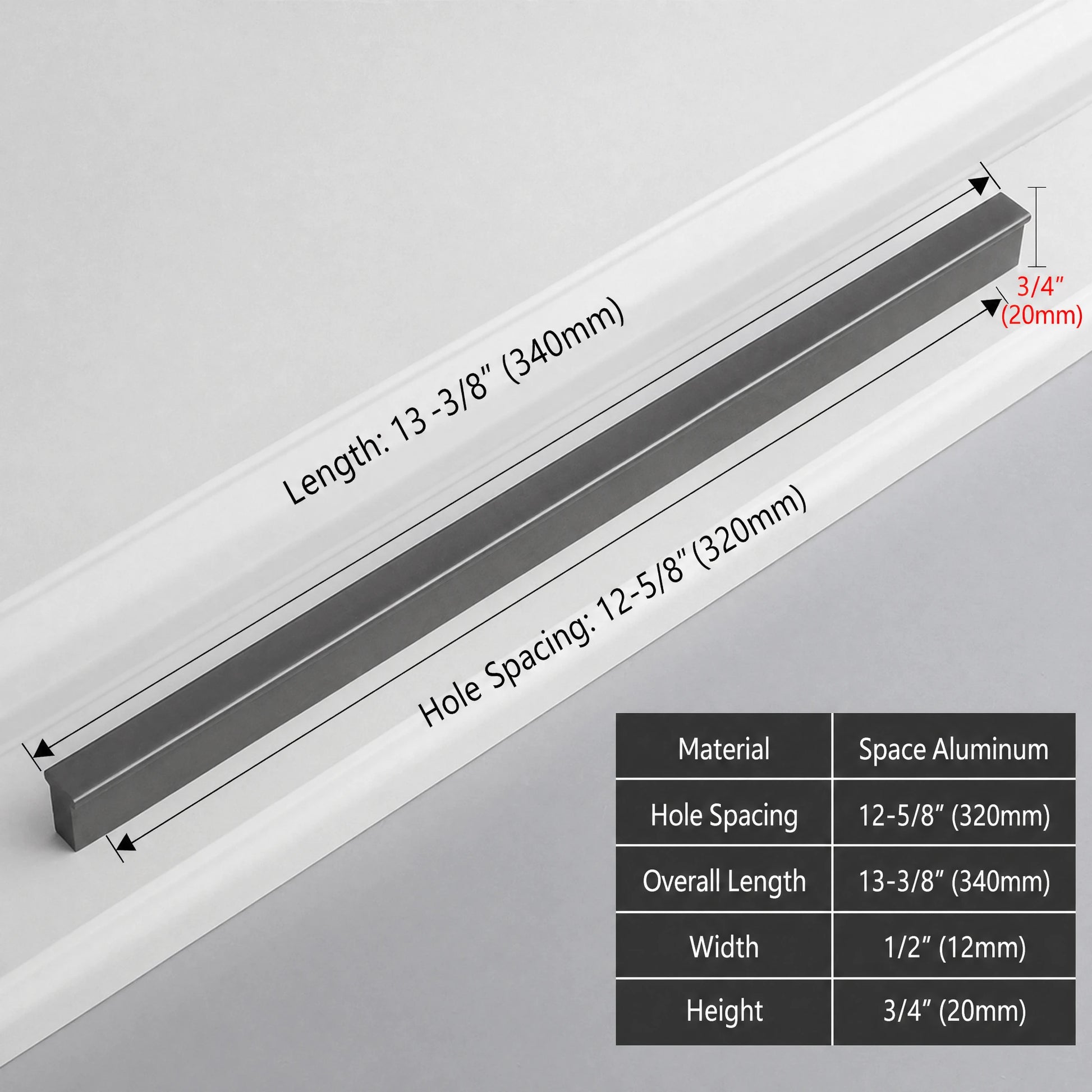 Minimalist Starry Grey Cabinet Pulls 320mm size