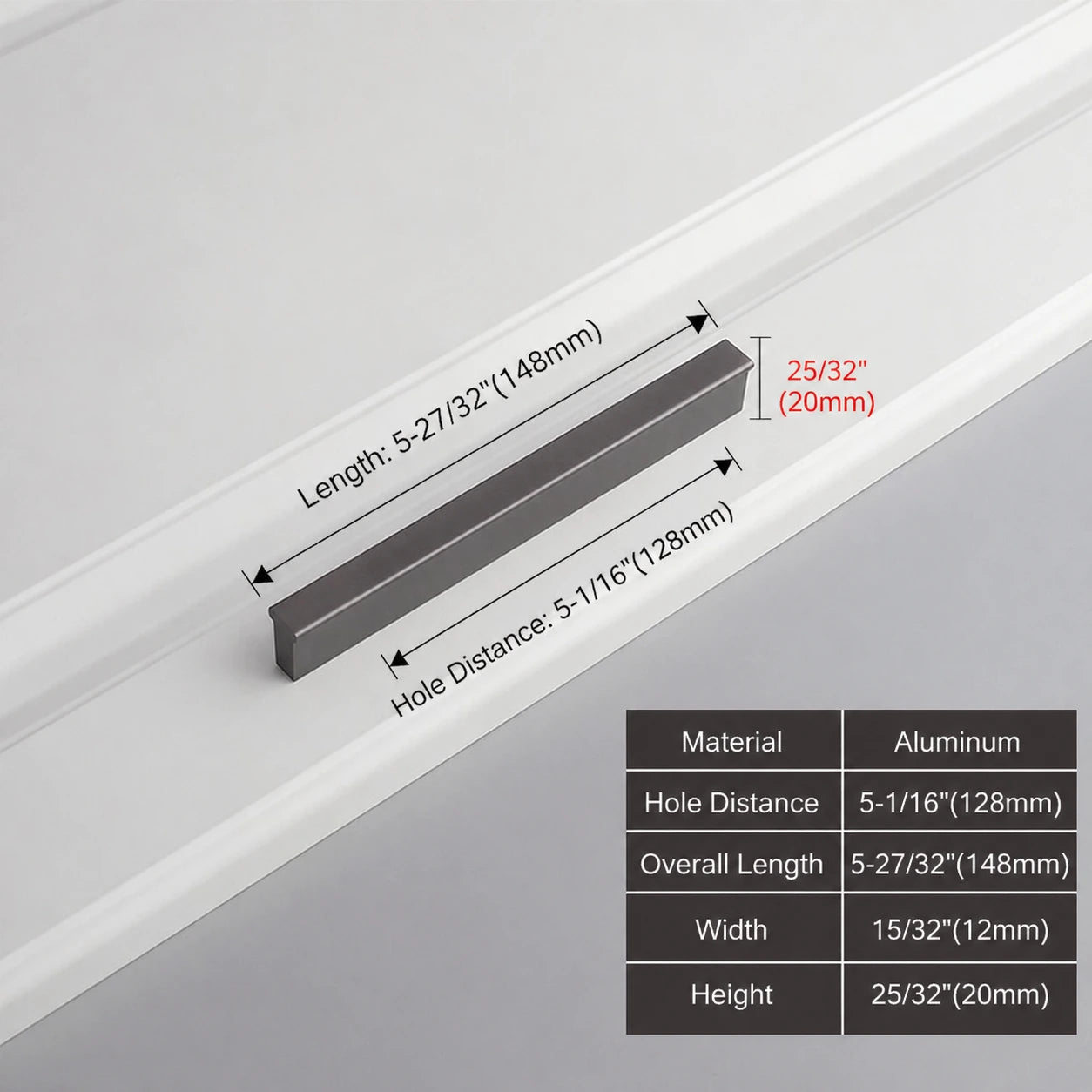Minimalist Starry Grey Cabinet Pulls 128mm size