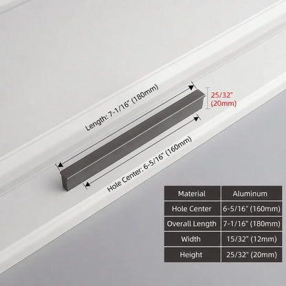 Minimalist Starry Grey Cabinet Pulls 160mm size