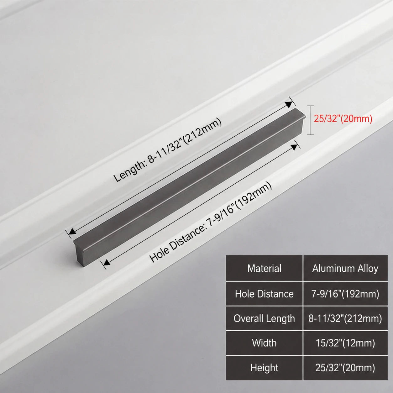 Minimalist Starry Grey Cabinet Pulls 192mm size