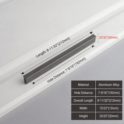 Minimalist Starry Grey Cabinet Pulls 192mm size