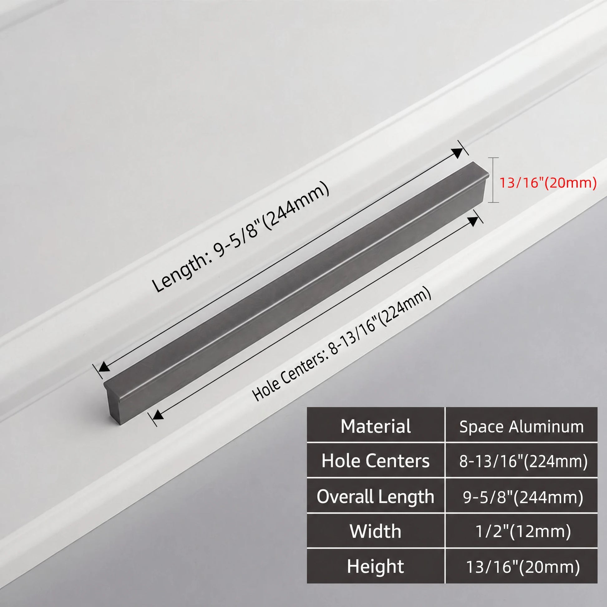 Minimalist Starry Grey Cabinet Pulls 224mm size