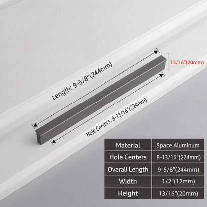 Minimalist Starry Grey Cabinet Pulls 224mm size