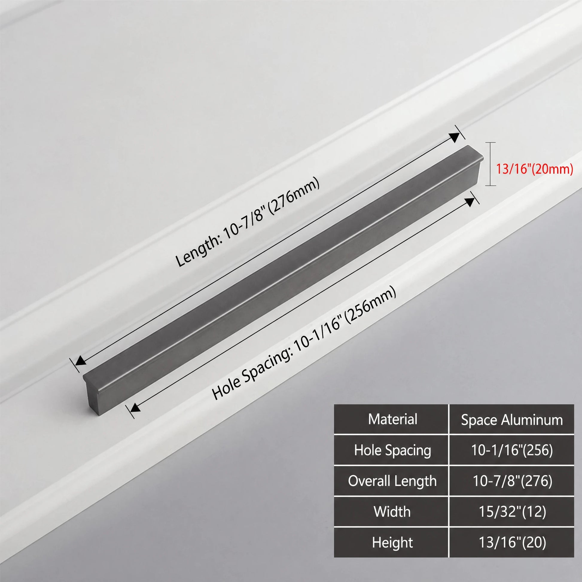 Minimalist Starry Grey Cabinet Pulls 256mm size