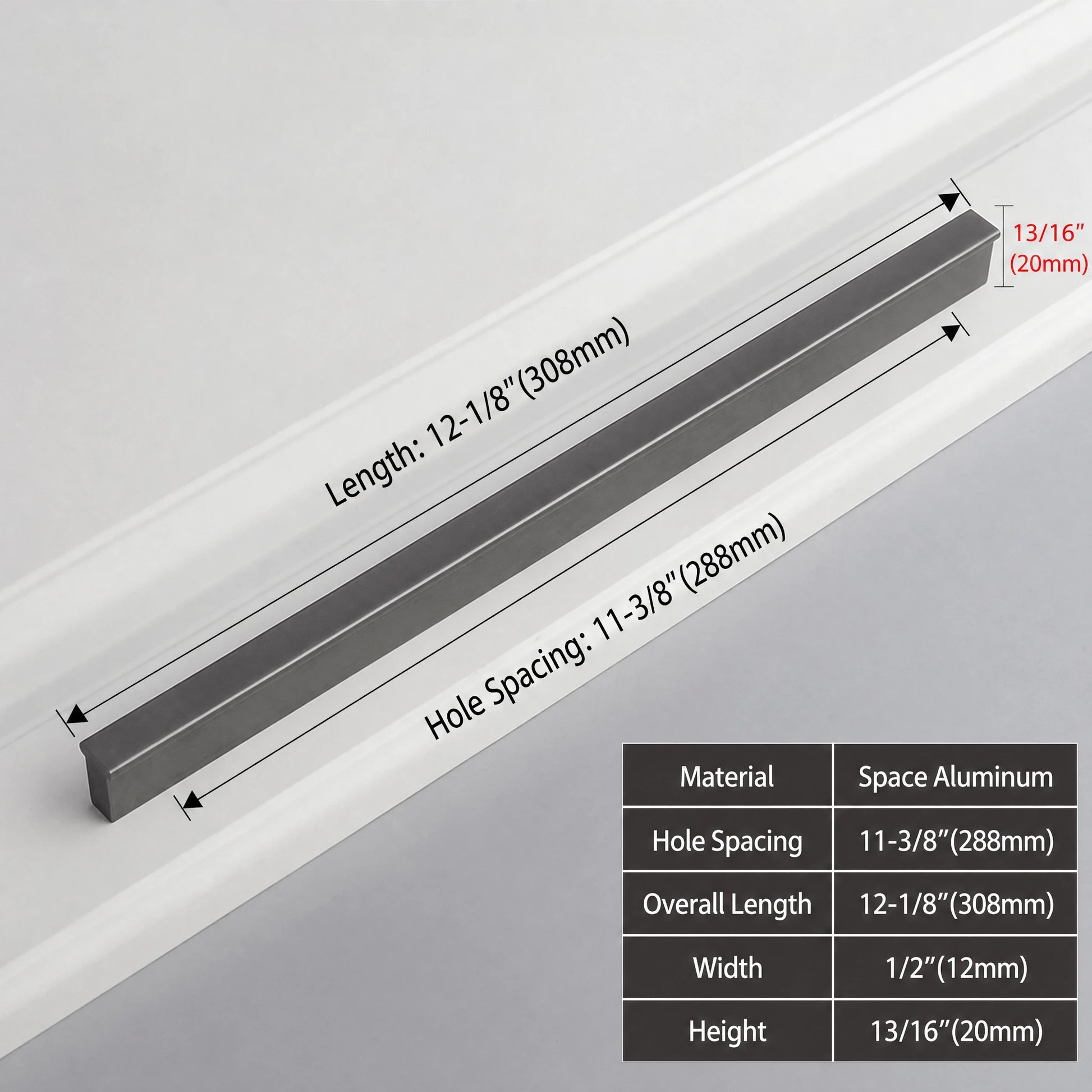 Minimalist Starry Grey Cabinet Pulls 288mm size