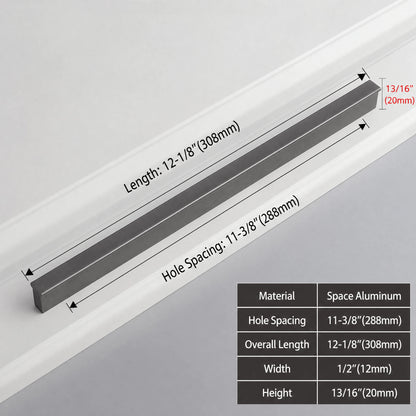 Minimalist Starry Grey Cabinet Pulls 288mm size