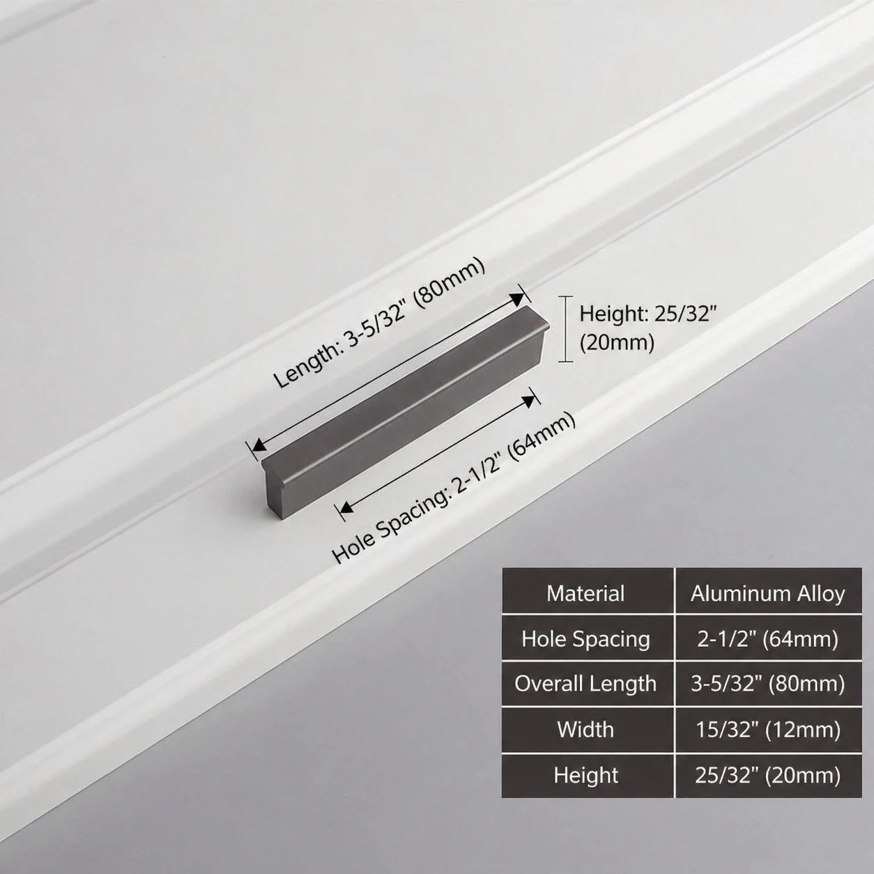 Minimalist Starry Grey Cabinet Pulls 64mm size