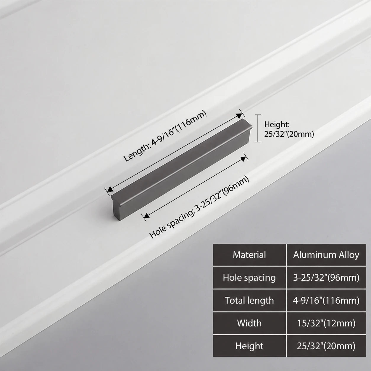 Minimalist Starry Grey Cabinet Pulls 96mm size