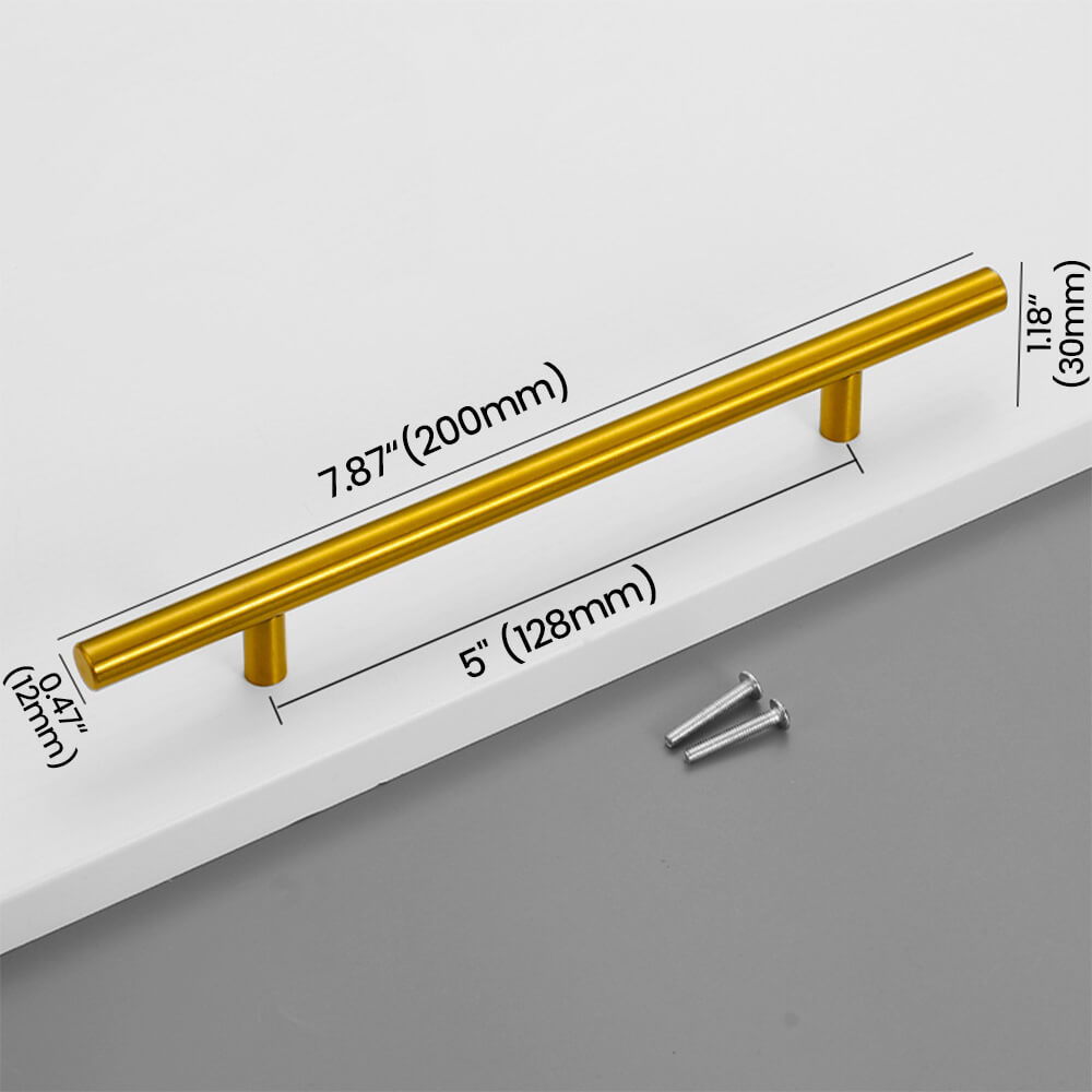 96mm Titanium Gold Stainless Steel Bar Pull Size