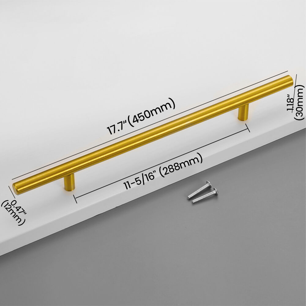 288mm Titanium Gold Stainless Steel Bar Pull Size - VisitHardware