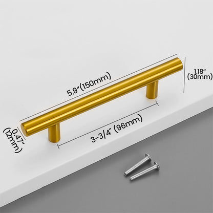 96mm Titanium Gold Stainless Steel Bar Pull size - VisitHardware